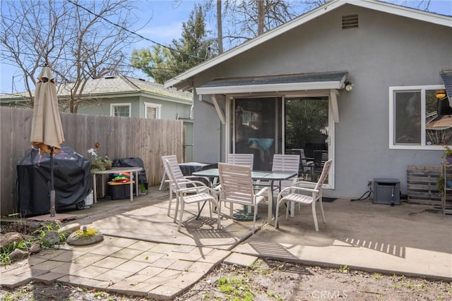 view of patio with area for grilling