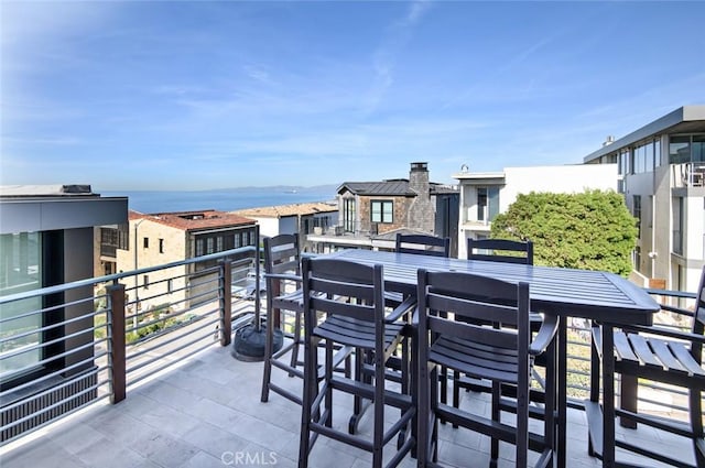 balcony with a water view