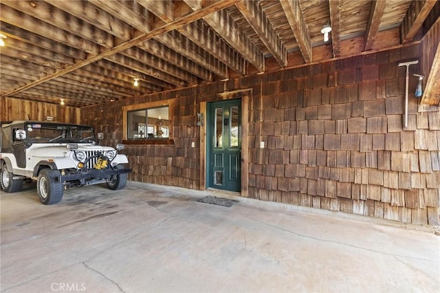 view of garage