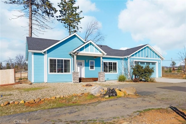 view of front of house with a garage