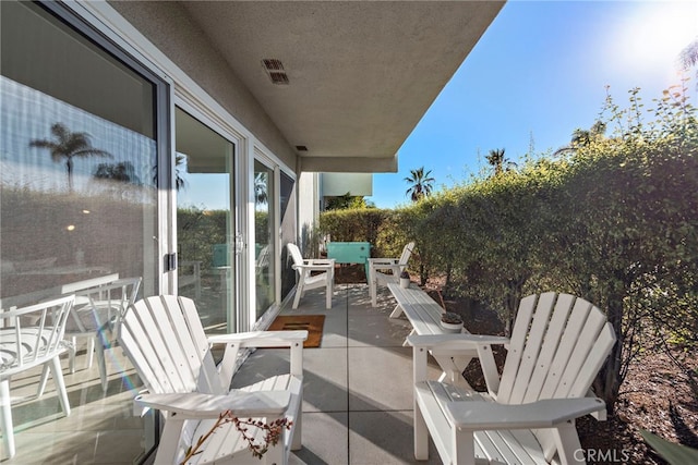 balcony with a patio area