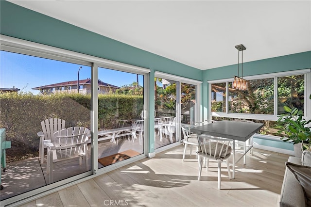 view of unfurnished sunroom