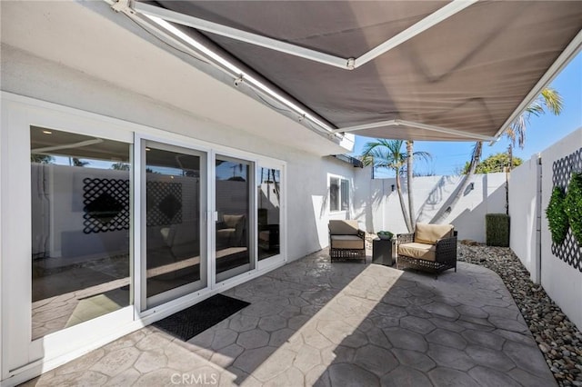 view of patio with a fenced backyard