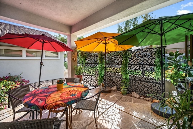 view of patio with outdoor dining space