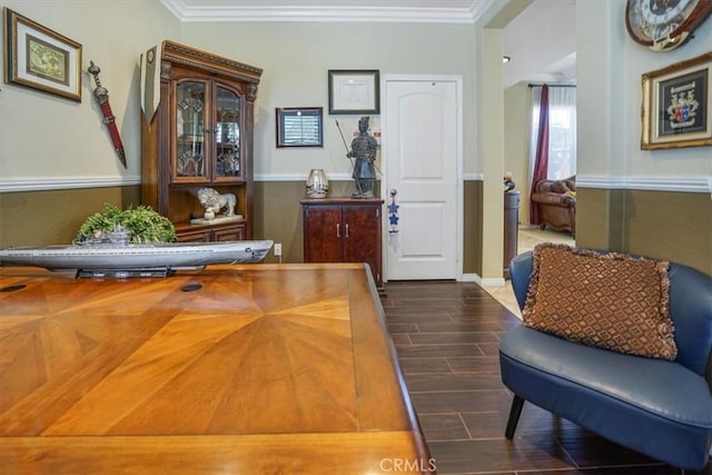 5003 Thornberry Way, Fontana, CA 92336 - interior space featuring crown molding and wood finish floors