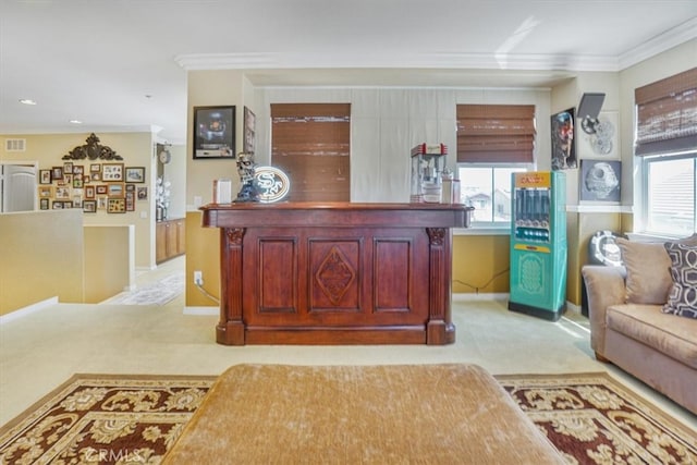 5003 Thornberry Way, Fontana, CA 92336 - office with ornamental molding, baseboards, visible vents, and a healthy amount of sunlight