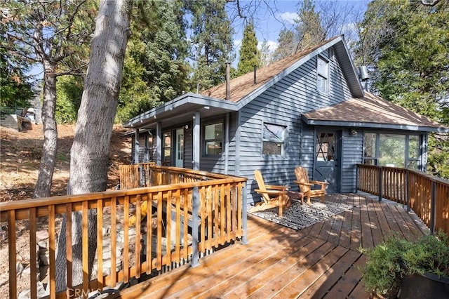 view of wooden deck