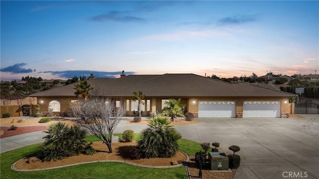 view of front of home featuring a garage