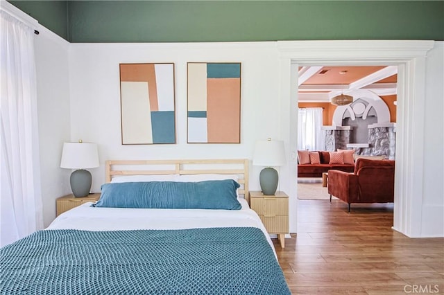 bedroom featuring hardwood / wood-style flooring