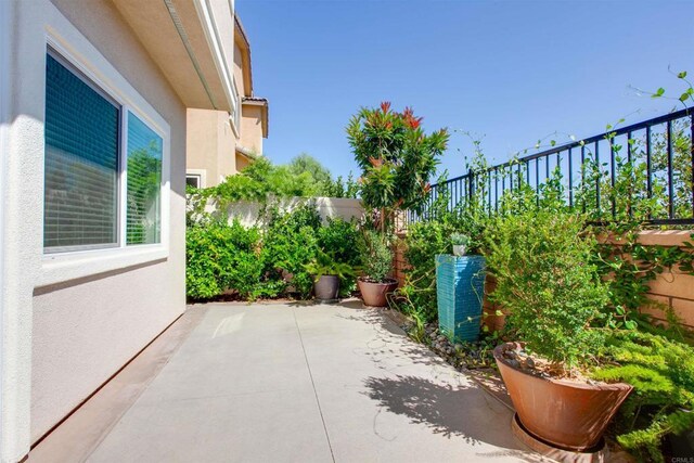 view of patio with a fenced backyard