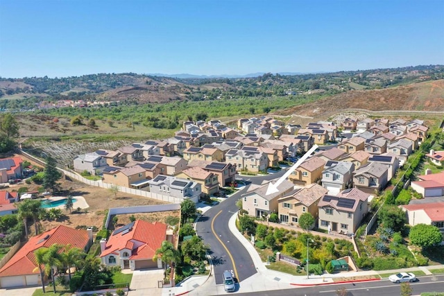 drone / aerial view with a residential view