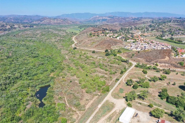 aerial view with a mountain view