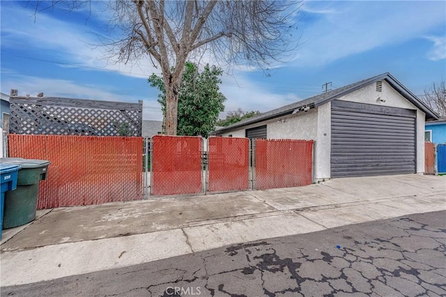 view of garage