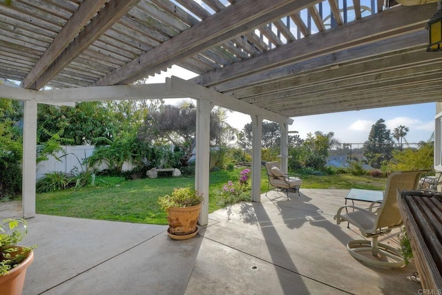 view of patio / terrace featuring a pergola