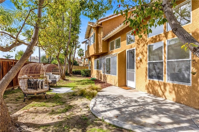 view of yard with a patio area and fence