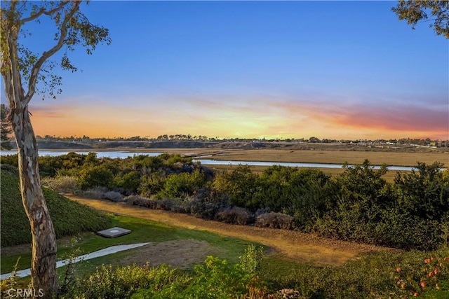 view of home's community with a water view