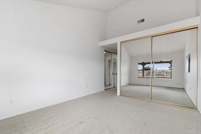 unfurnished bedroom featuring carpet flooring