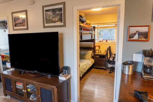 interior space with light hardwood / wood-style flooring