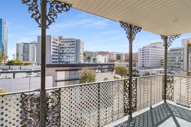 balcony with a view of city