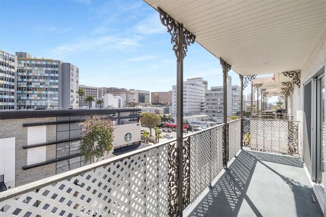 balcony featuring a city view