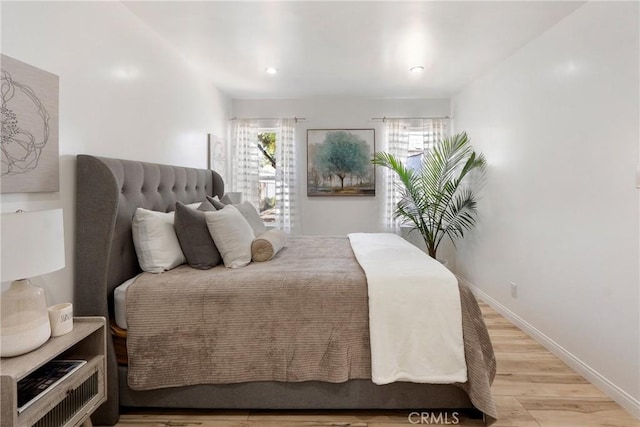 bedroom featuring light hardwood / wood-style flooring