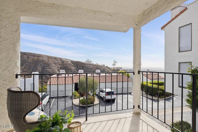 balcony with a mountain view