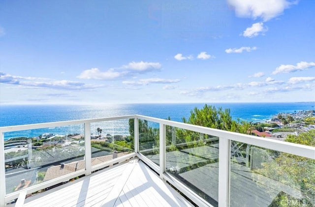 balcony with a water view