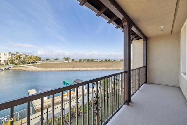 balcony with a water view