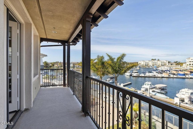 balcony with a water view