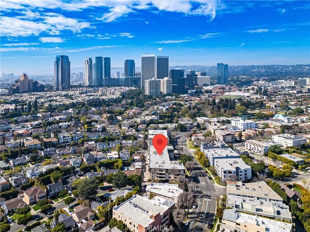 1223 Roxbury Dr Unit 305, Los Angeles, CA 90035 - aerial view of property and surrounding area featuring city skyline