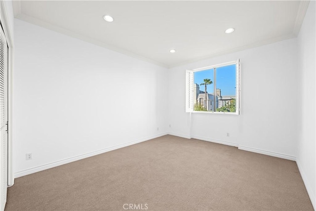 1223 Roxbury Dr Unit 305, Los Angeles, CA 90035 - carpeted spare room featuring recessed lighting and ornamental molding
