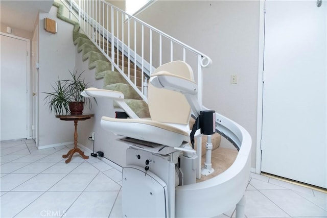 interior space with tile patterned floors