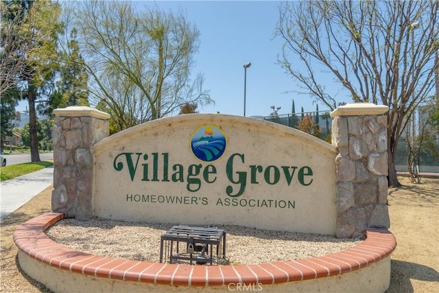 view of community sign