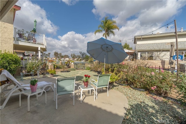 view of patio / terrace featuring a balcony