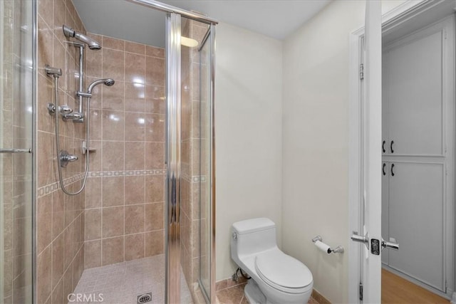 32709 Seagate Dr Unit 101, Rancho Palos Verdes, CA 90275 - bathroom with a shower stall, toilet, and baseboards