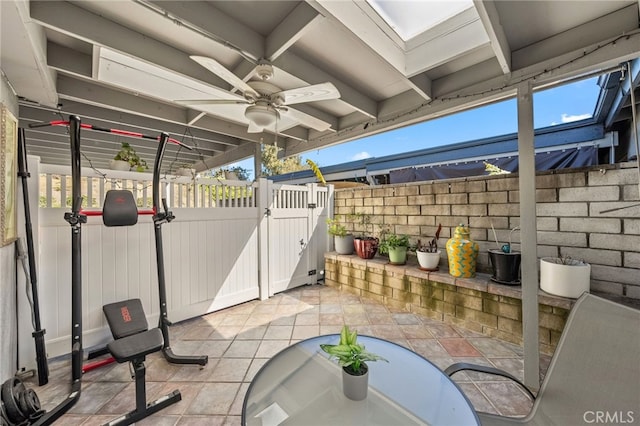 view of patio / terrace with ceiling fan