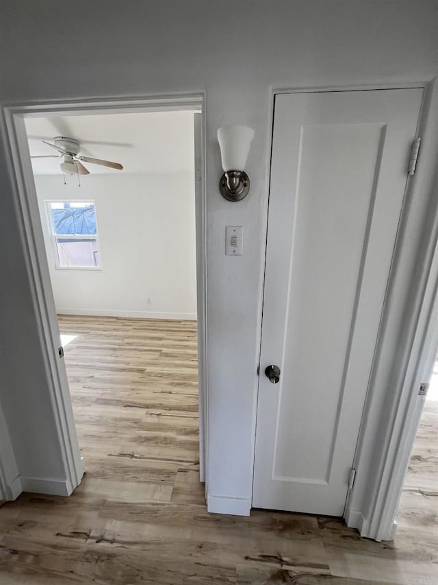 corridor featuring light hardwood / wood-style floors