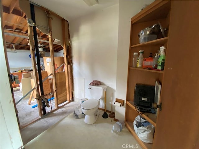 interior space with unfinished concrete floors