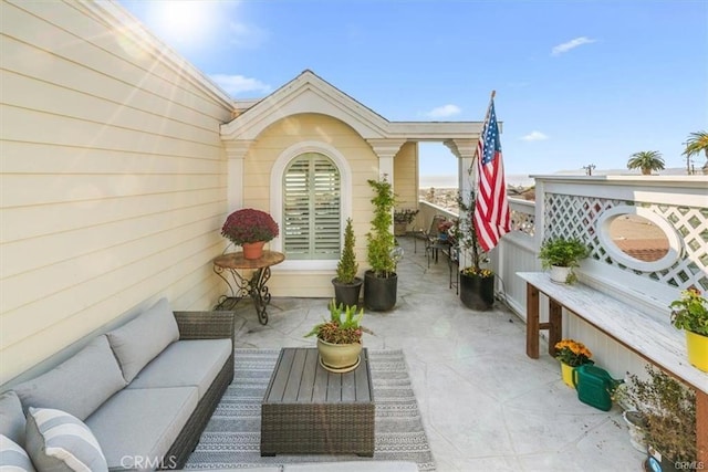 view of patio with an outdoor living space