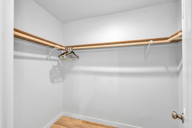 spacious closet with light wood-type flooring