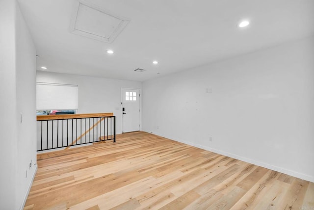 empty room featuring light wood-type flooring