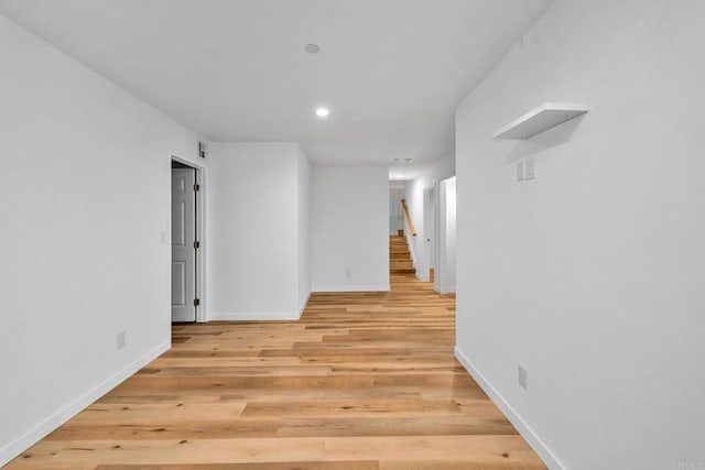 empty room with light wood-type flooring