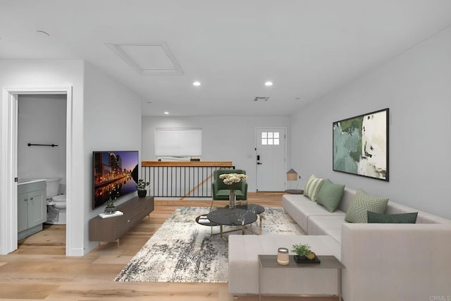 living room featuring light hardwood / wood-style floors