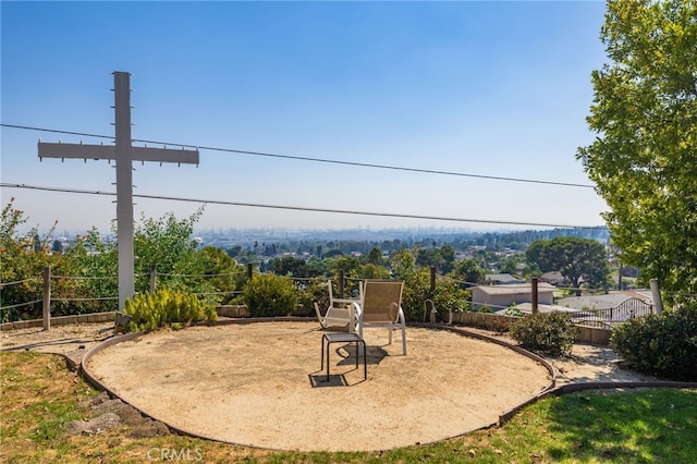 view of yard featuring fence