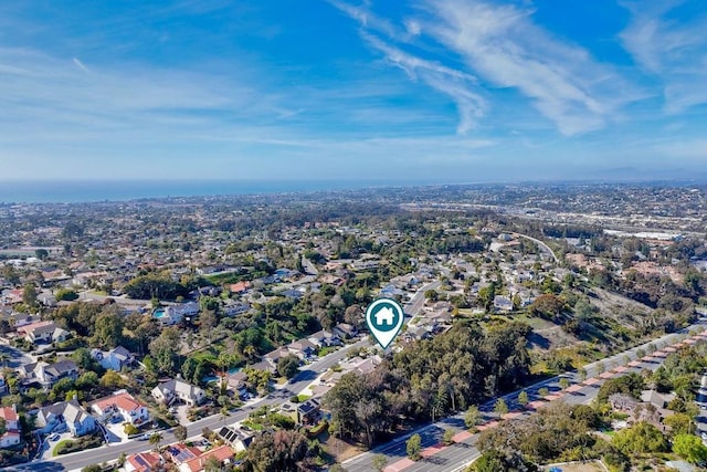 aerial view with a residential view