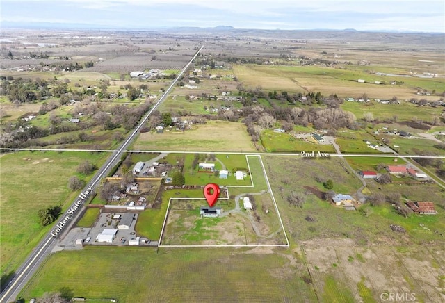 aerial view featuring a rural view