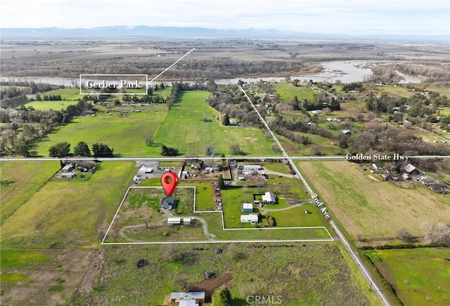 drone / aerial view with a rural view