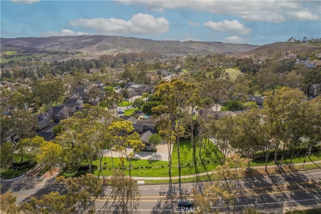 aerial view with a mountain view