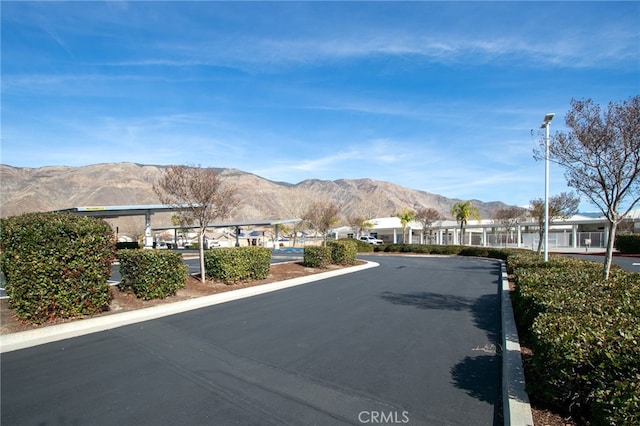 view of street with a mountain view