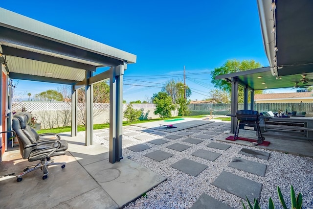 view of patio with a fenced backyard